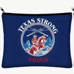 TEXAS STRONG THEMED COSMETIC ZIPPER POUCH BAG